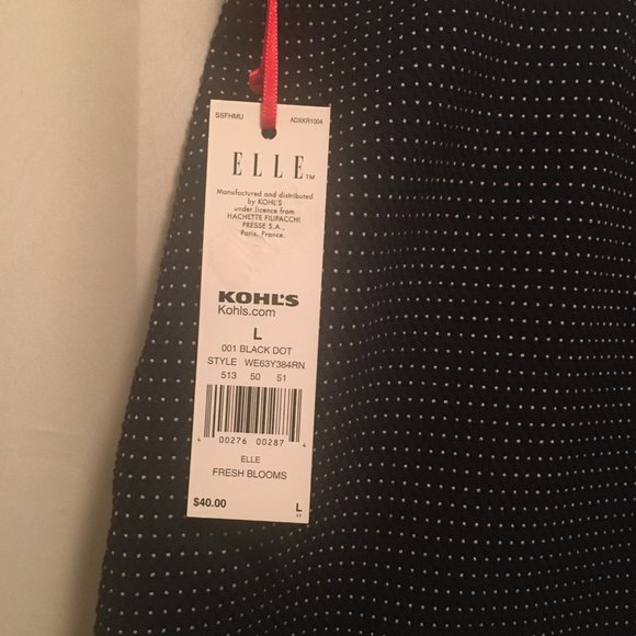 Black A-Line Skirt, Micro White Dots & Pockets - L - Picture 4 of 5
